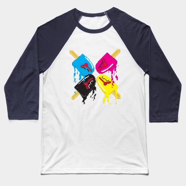 CMYK Ice Cream Baseball T-Shirt by RDFA